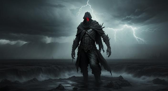 Apocalyptic Sinner at Boiling River: Surreal Portrait