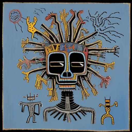 Robot in Basquiat, Dali, and Haring Styles