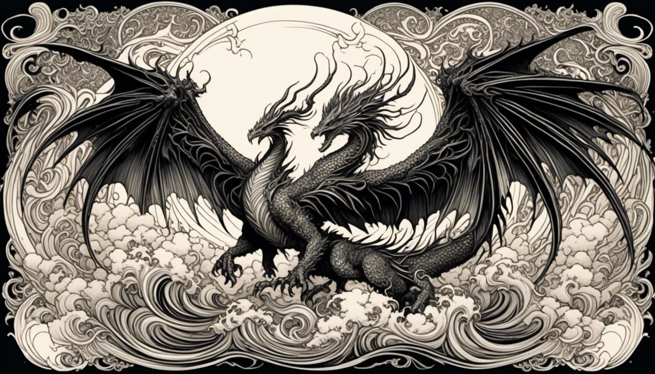 Dragon Phoenix Rising: Victorian Mystical Art