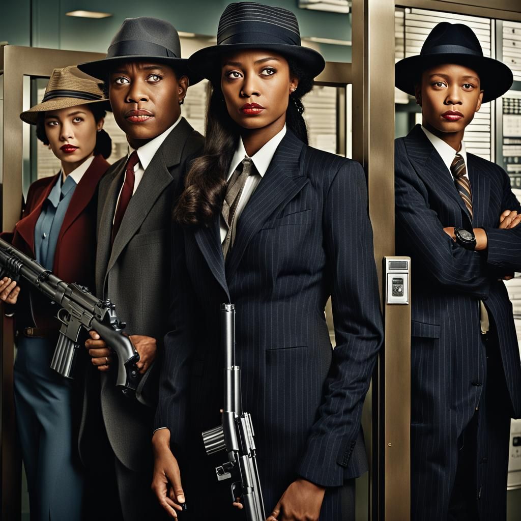 Glamorous Gang Robs Bank in Film Noir Style
