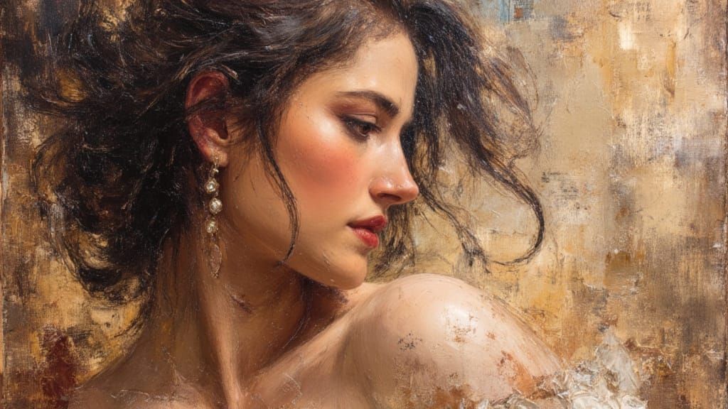 Elegant Princess Portrait in Oil with Dry Brush