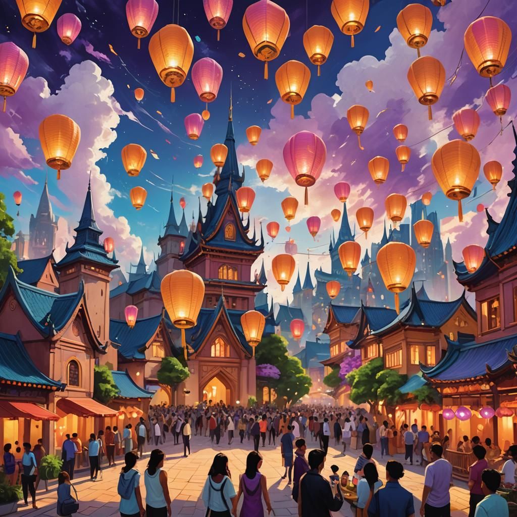 Diverse People Gather in Futuristic Cityscape