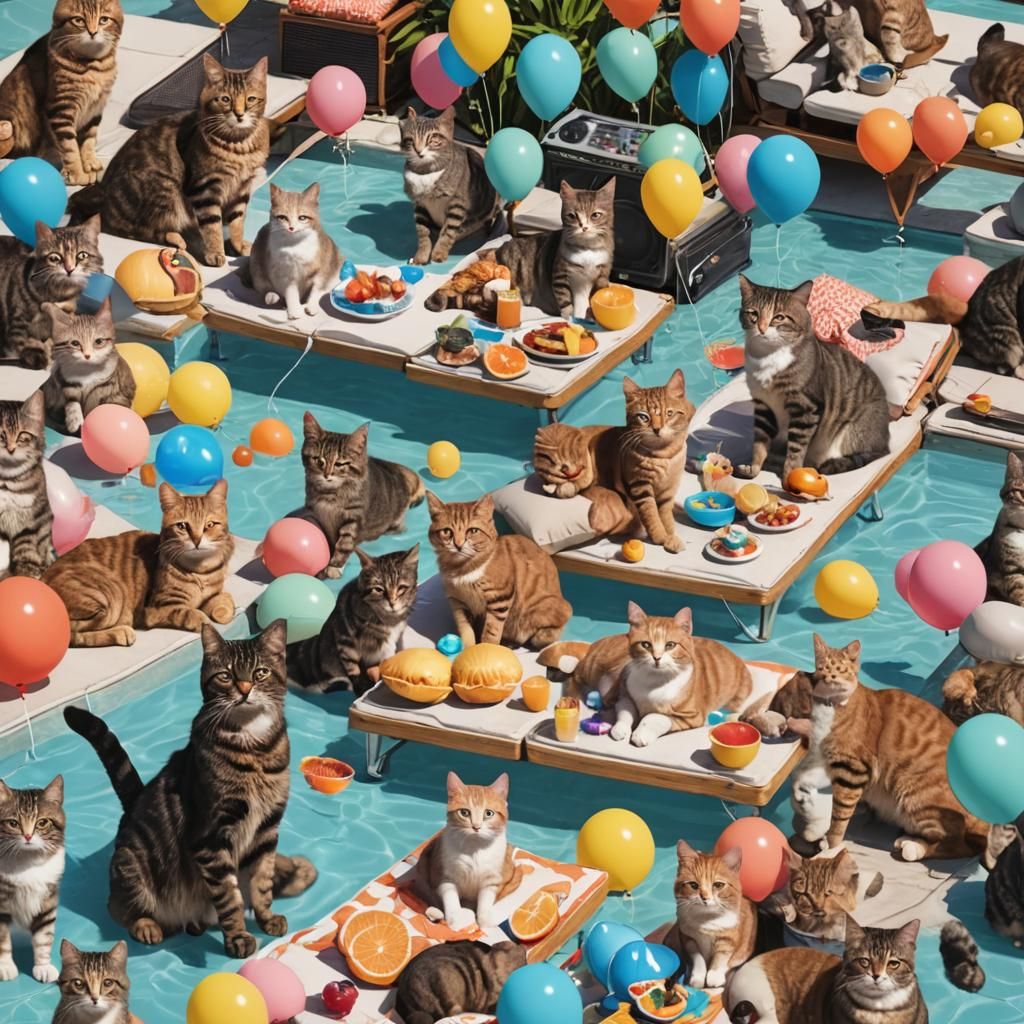 Cats Family Hosts Summer Pool Party