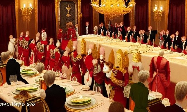 Hamster Royal Family Feast: An AI Interpretation