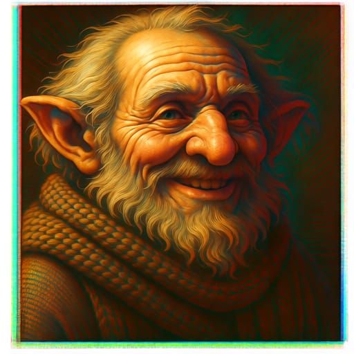 Grizzled Gnome Mendicant in Dramatic Engraving Style