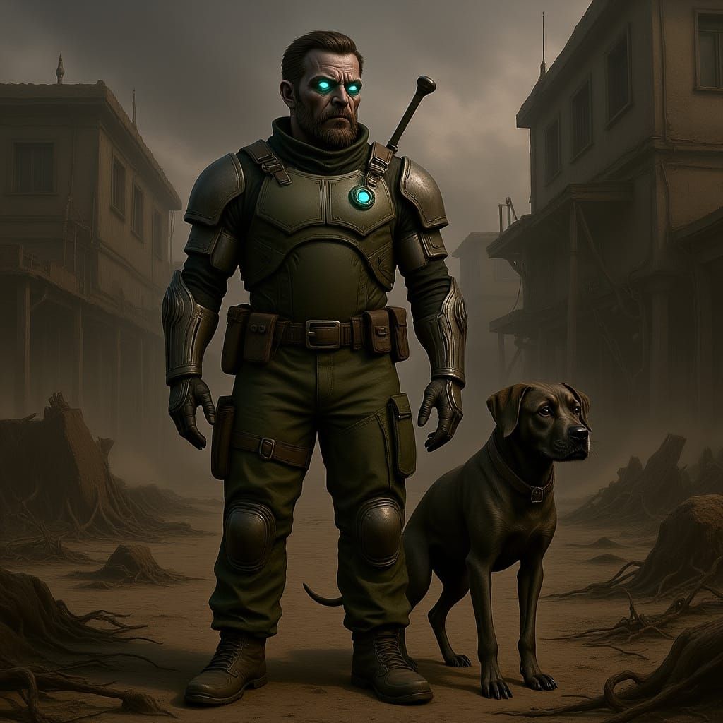 Cyborg Protector in Wasteland, Post-Apocalyptic Realism