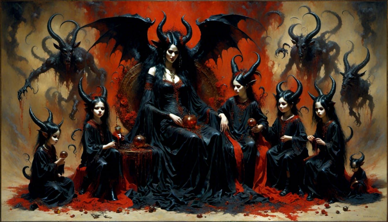demon with her children