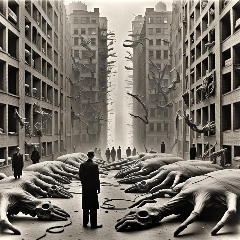 Surreal Anatomy in Vintage Dystopian Photo