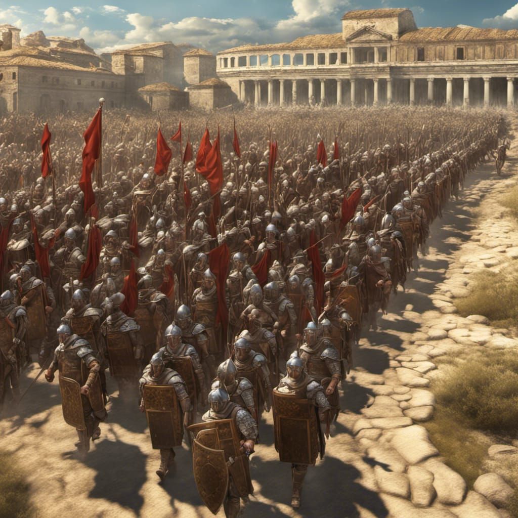 Roman Legions Marching in Detailed Matte Painting