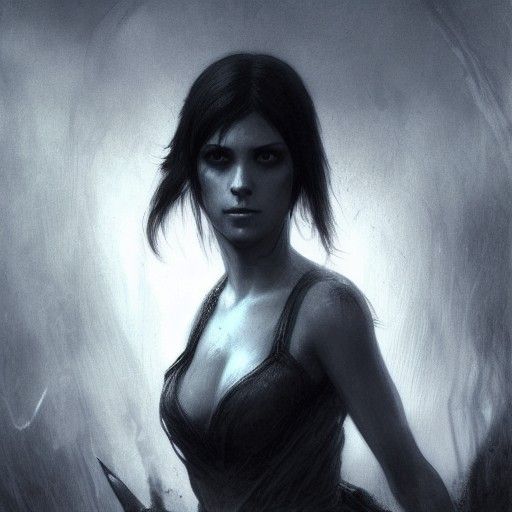 Photorealistic Serana from Skyrim in Horror Style