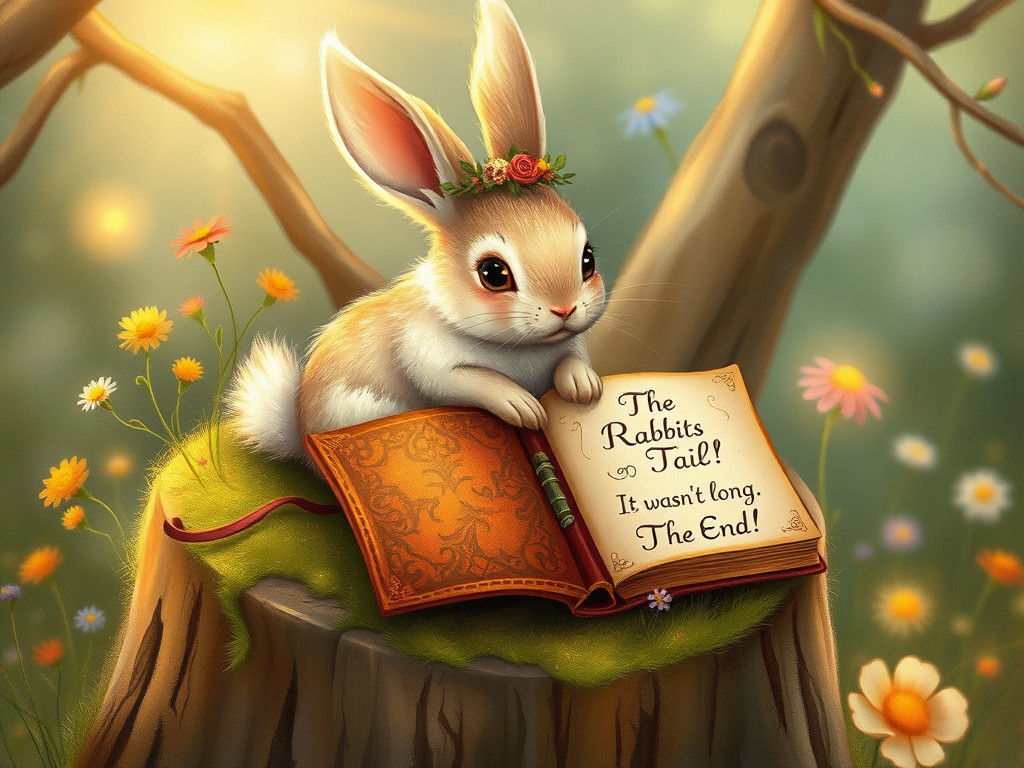 Enchanting Rabbit Fairytale Illustration in Rackham Style