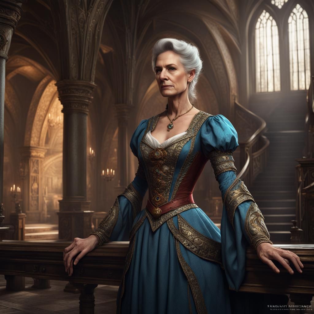 Fantasy Noble Lady in Castle Concept Art