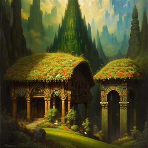Mythical Landscape as Oil Painting in Dadd Style