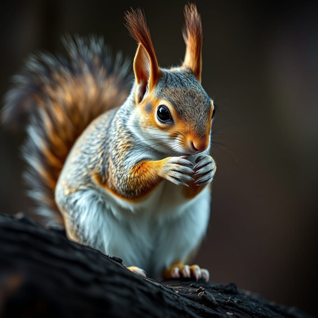 Hyperrealistic Squirrel Portrait in Cinematic Lighting