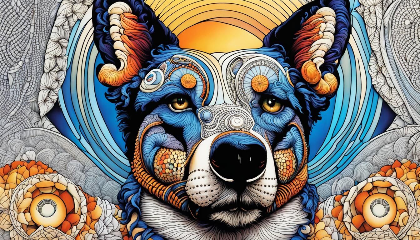 Complex Geometric Composition with Organic Elements