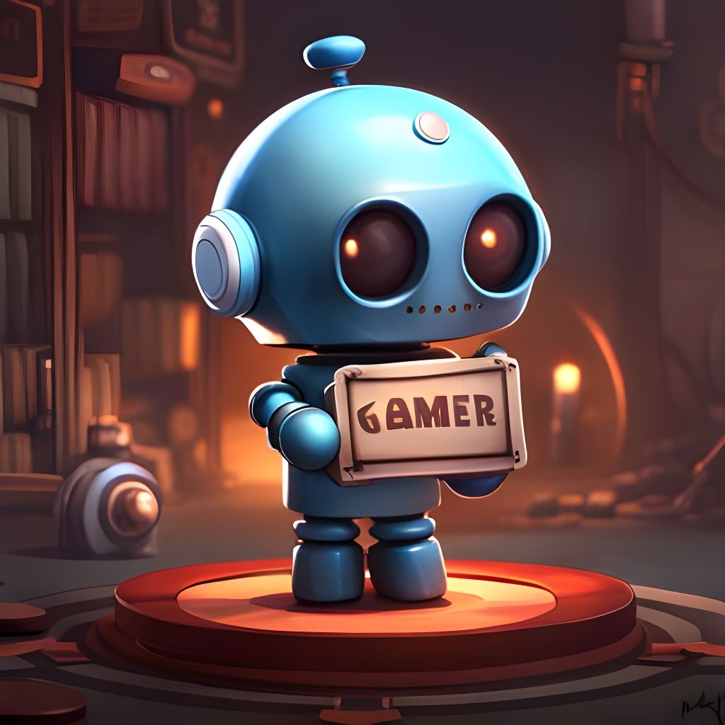 Cute Robot Chibi in Abandoned City