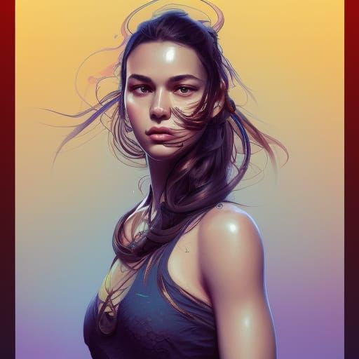 Olivia Rodrigo Portrait in Art Nouveau Style