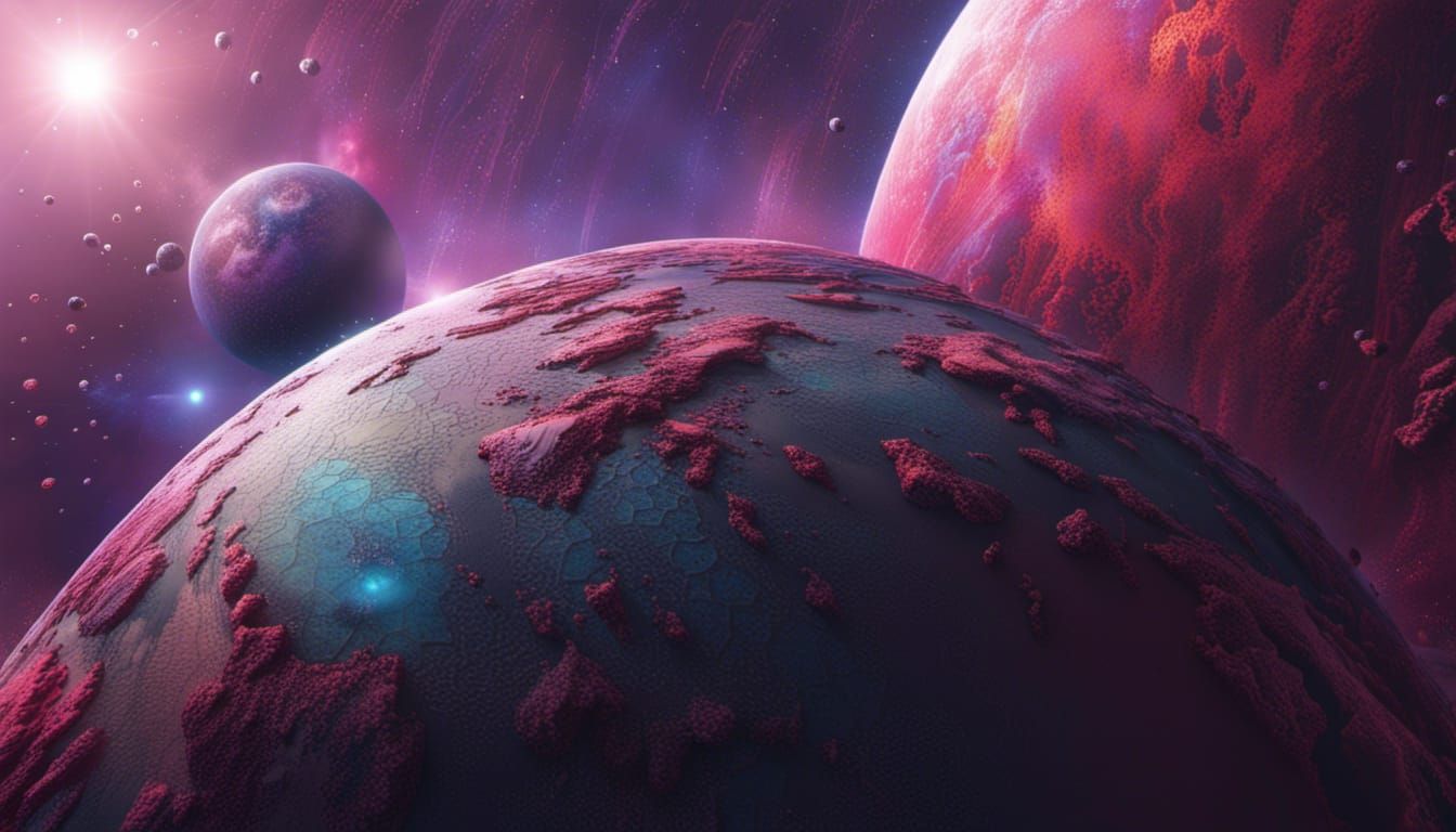 Fantastical Galaxy Planet in Detailed Matte Painting