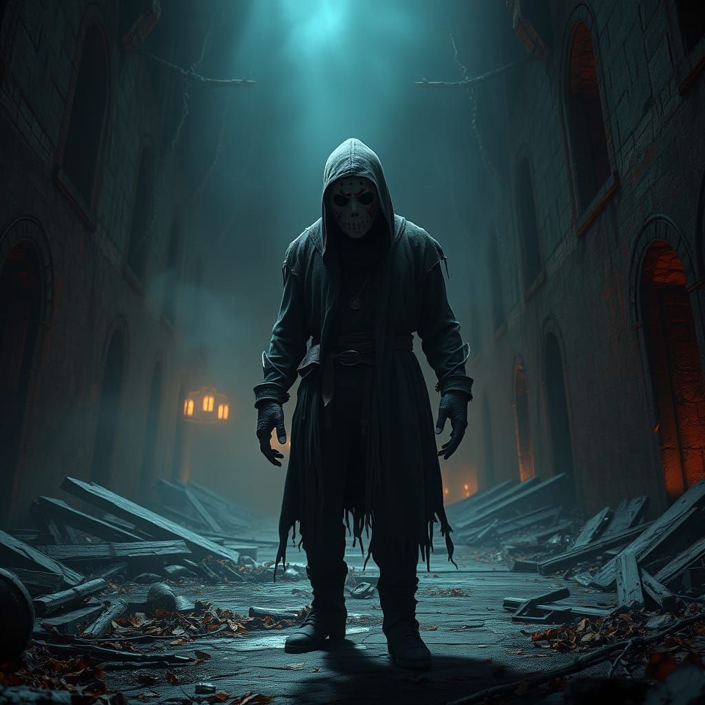 Mysterious Creature in Gothic Ruins, Unreal Engine 5