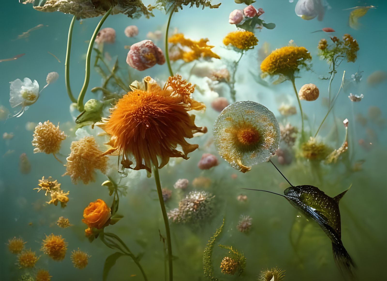 Dreamy Floral Mandelbulb Junctions in Ultrarealistic Detail