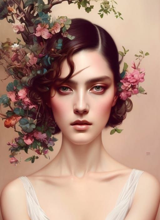 Vibrant Goddess Portrait in Flowing Caftan