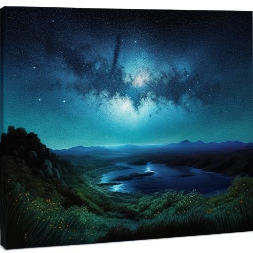 Magical Starry Night: An Intricate Abstract Painting