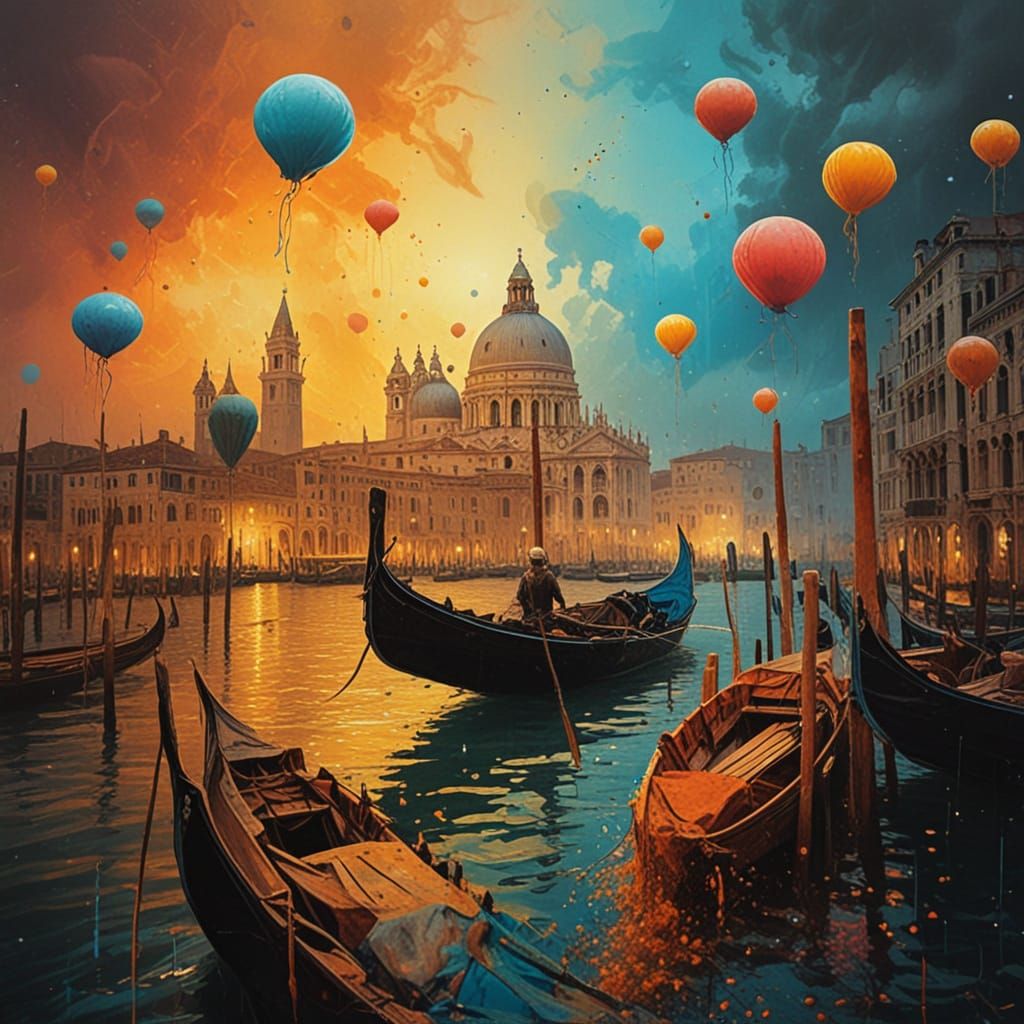 Stormy Golden Hour on Venice Grand Canal