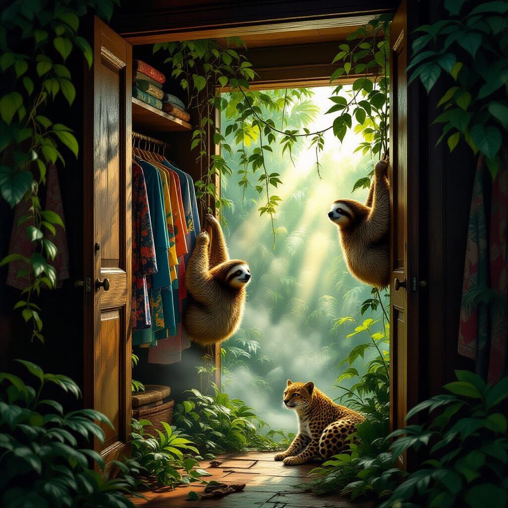 Enchanted Jungle Revealed Inside Antique Closet