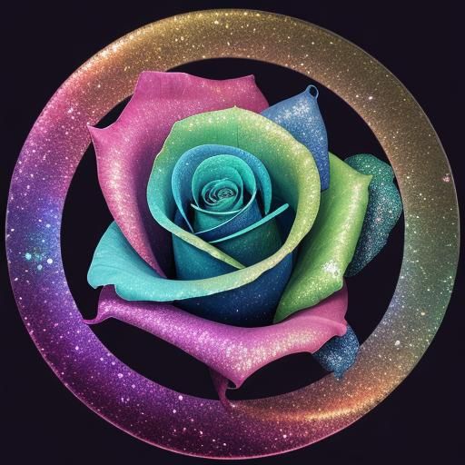 Iridescent Spiral Rose: AI Generated Image