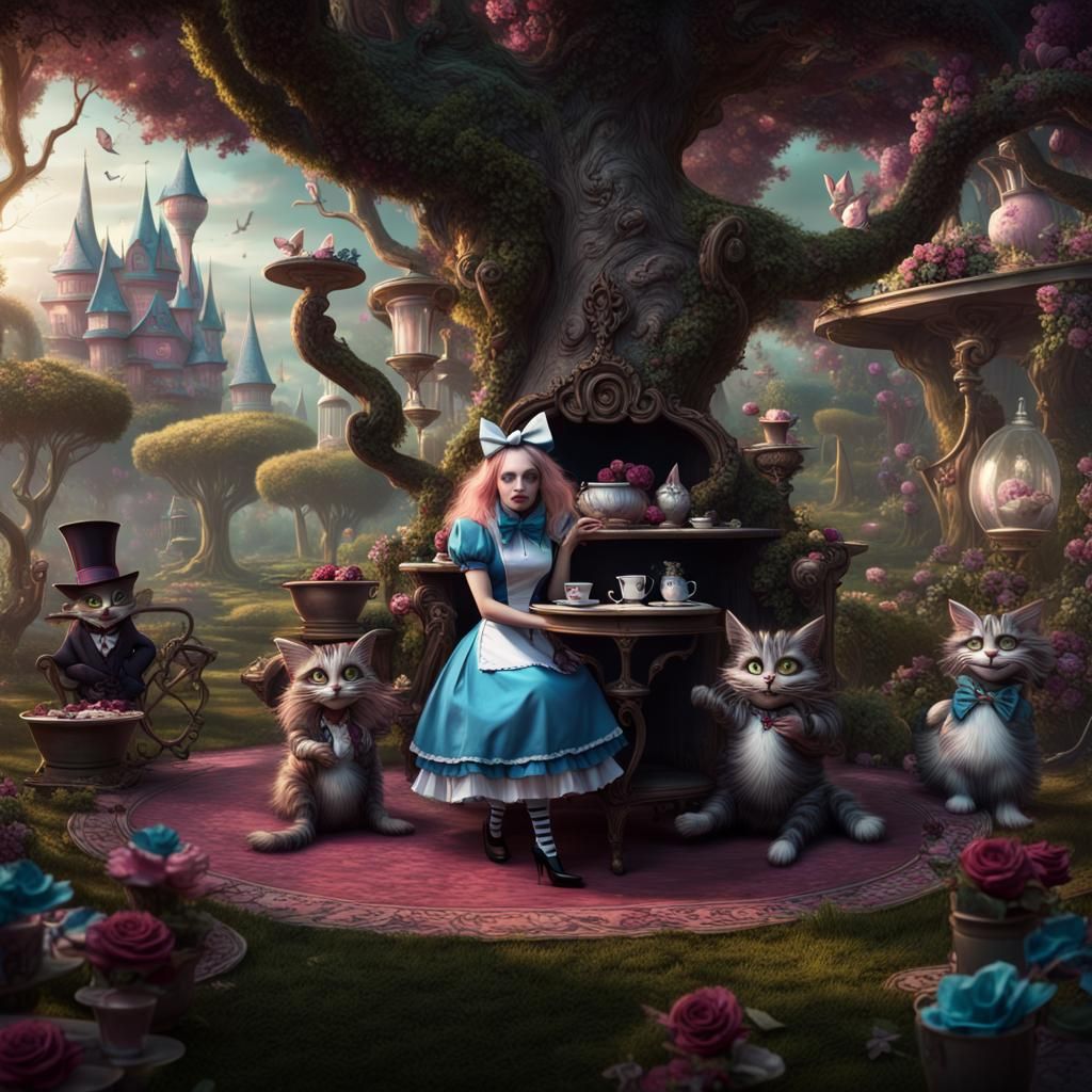 Over-Caffeinated Alice in Kitty Land