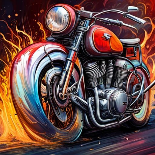 Triumph Motorcycle: Graffiti Art, Splash Art Style