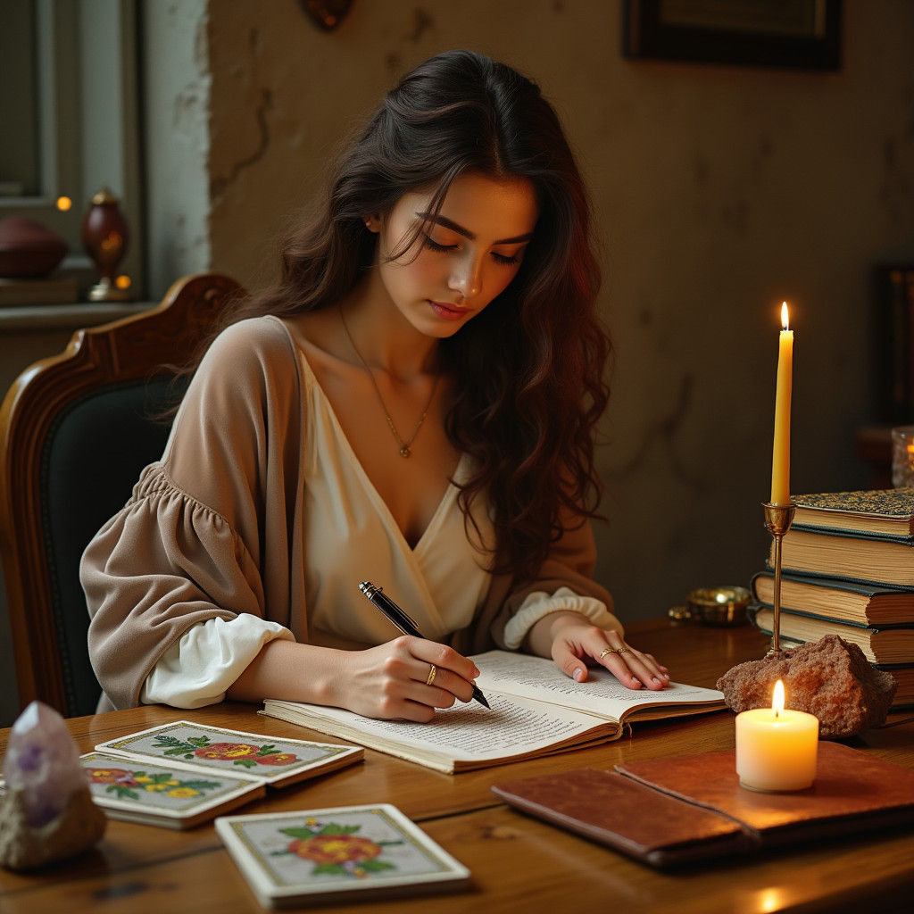 Tarot Reader in a Mystical Setting