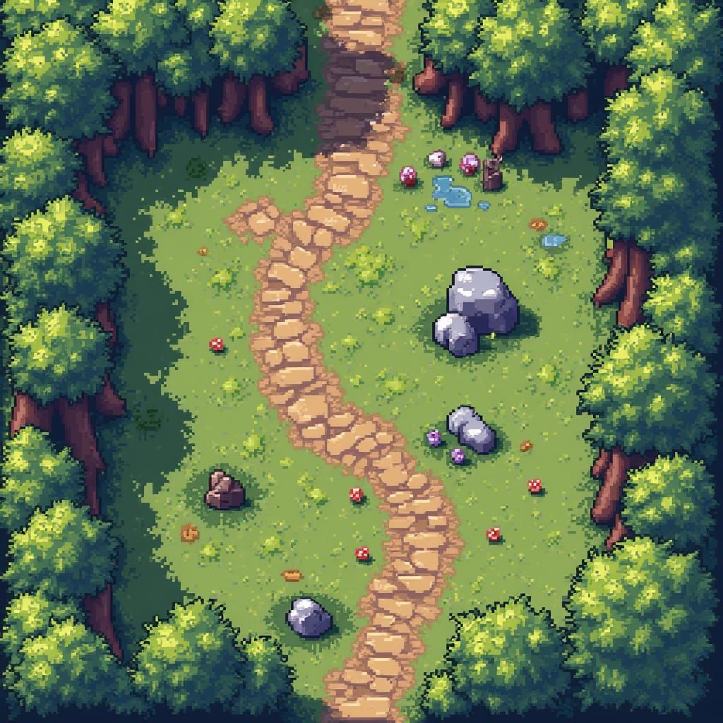 Pixel Art Game Tileset for Fantasy Adventure