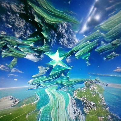 Lush Green Planet Ecosystem in Space