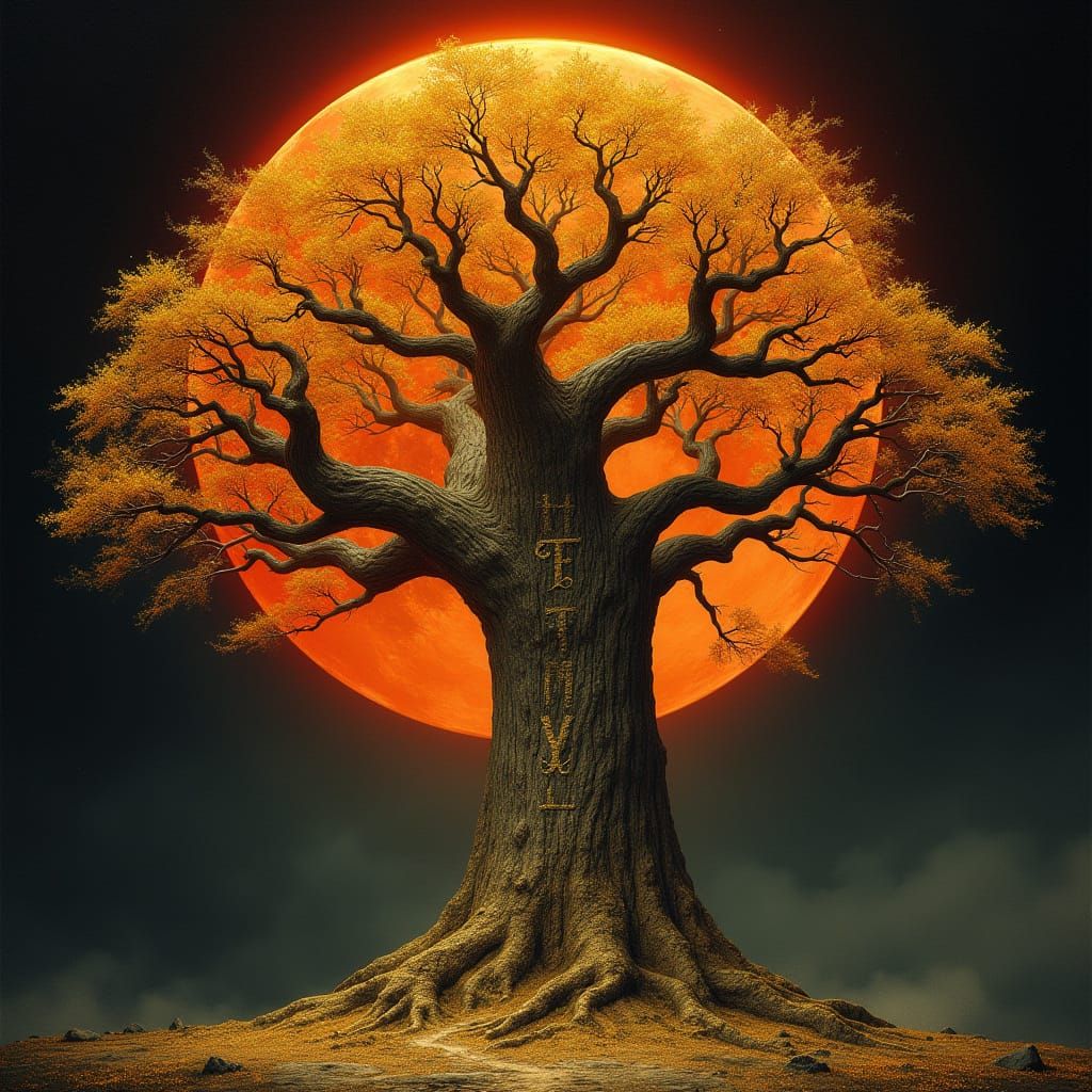 Ancient Golden Tree Defies Time and Darkness in Blood-Red Ec...
