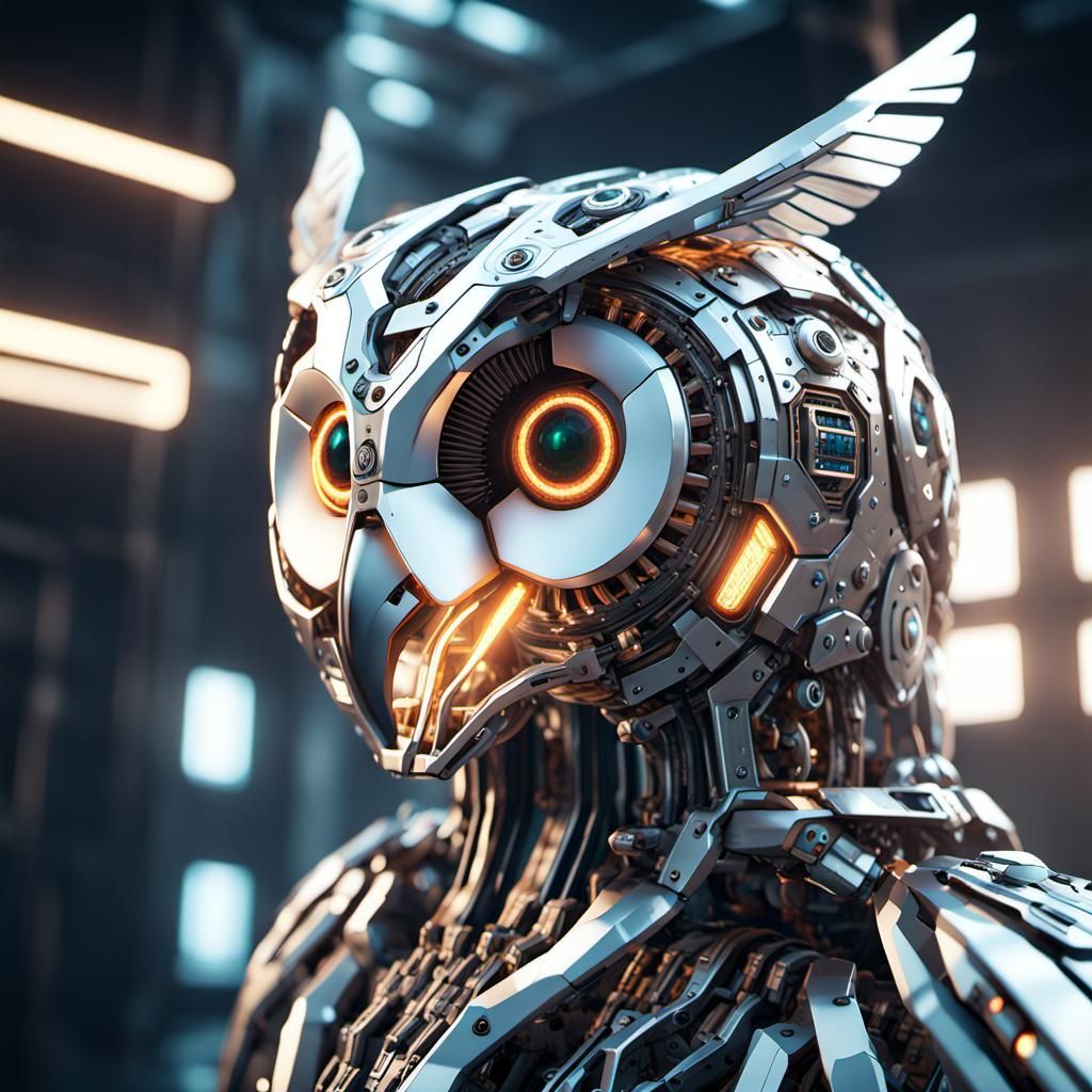 Cybernetic genetic fusion hybrid barn owl