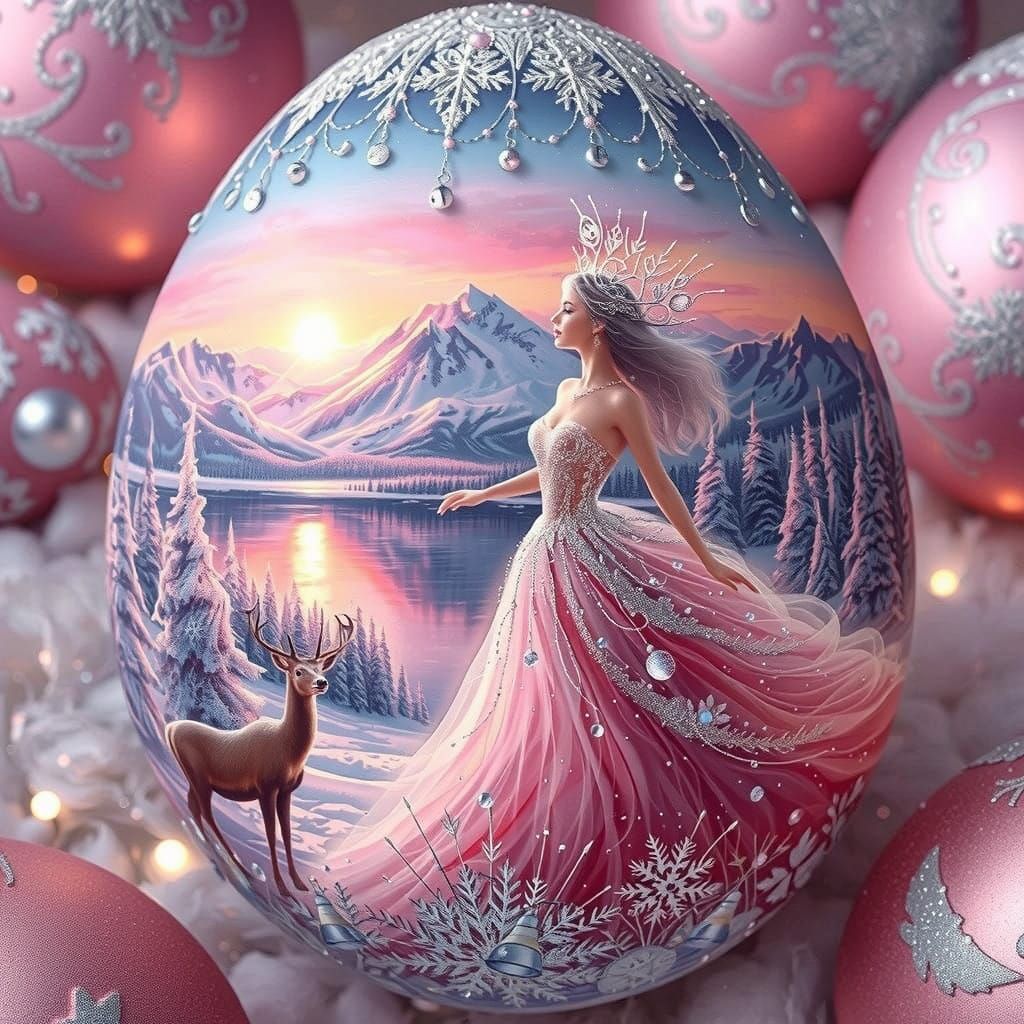 Hyper-realistic airbrushed egg with intricate design