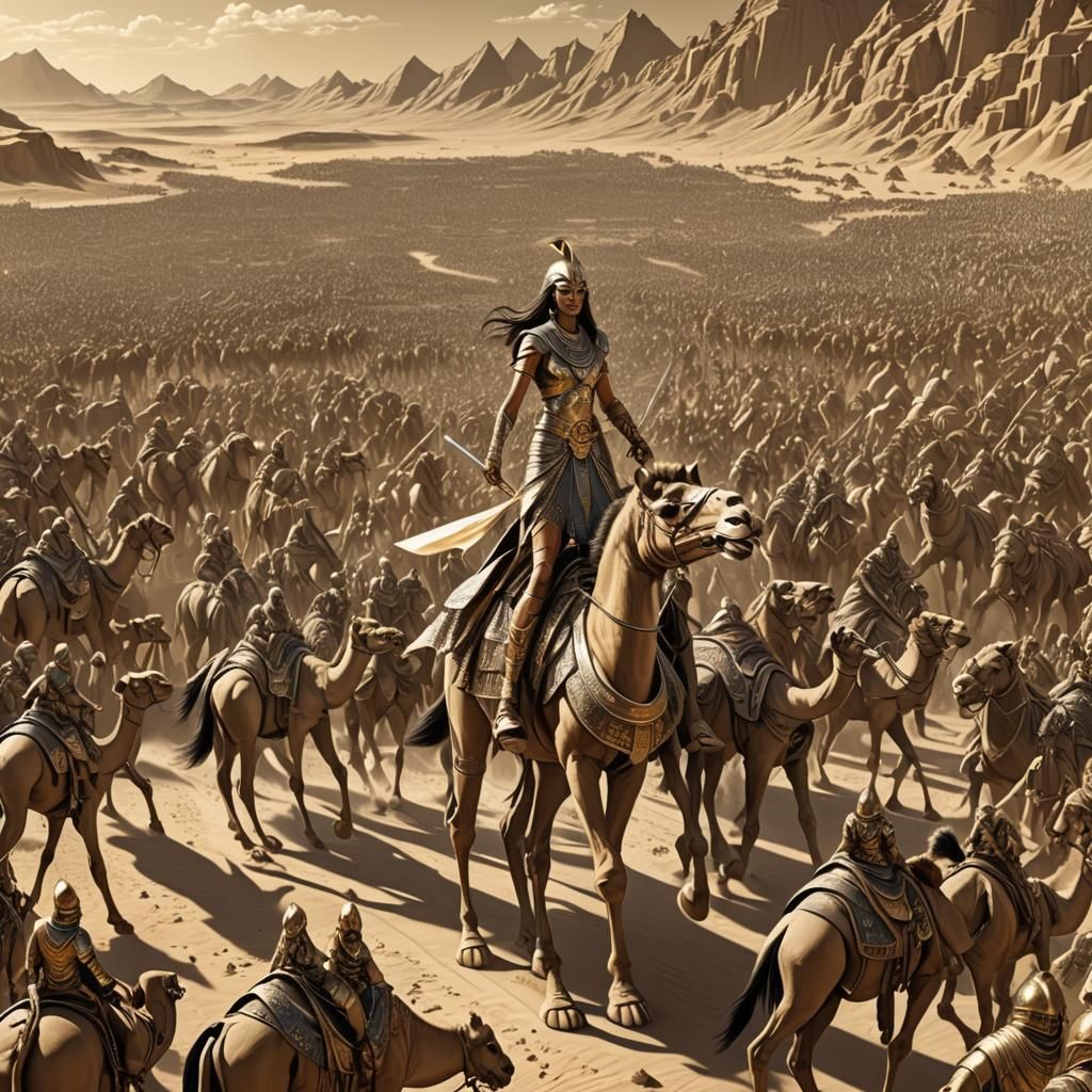 Egyptian Queen Leads Army in Epic Desert Battle