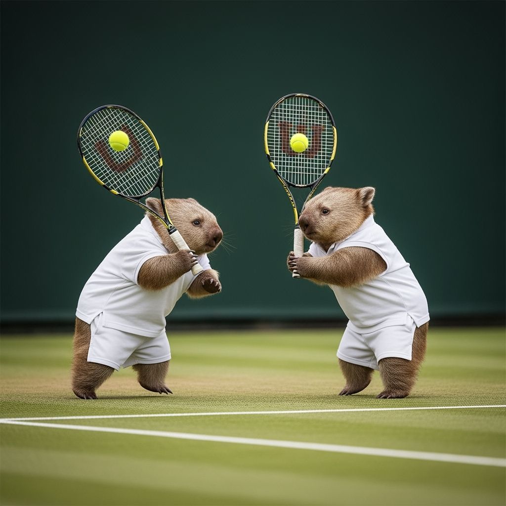 Wombats Play Tennis: Professional Photography