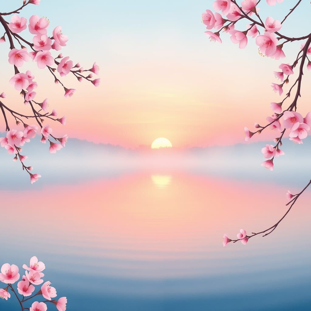 Impressionist Lake Scene at Dawn