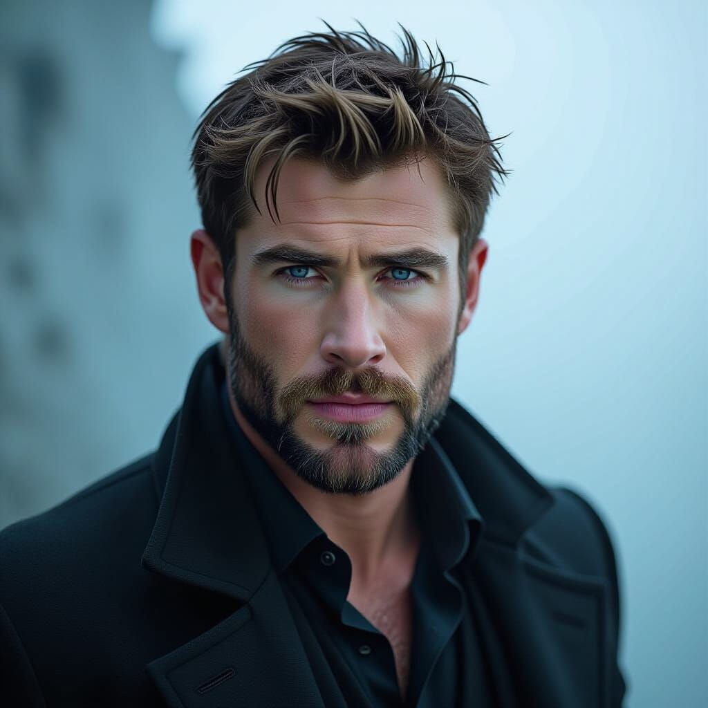 Gothic Vampire with Piercing Eyes in Dark Romanticism Style