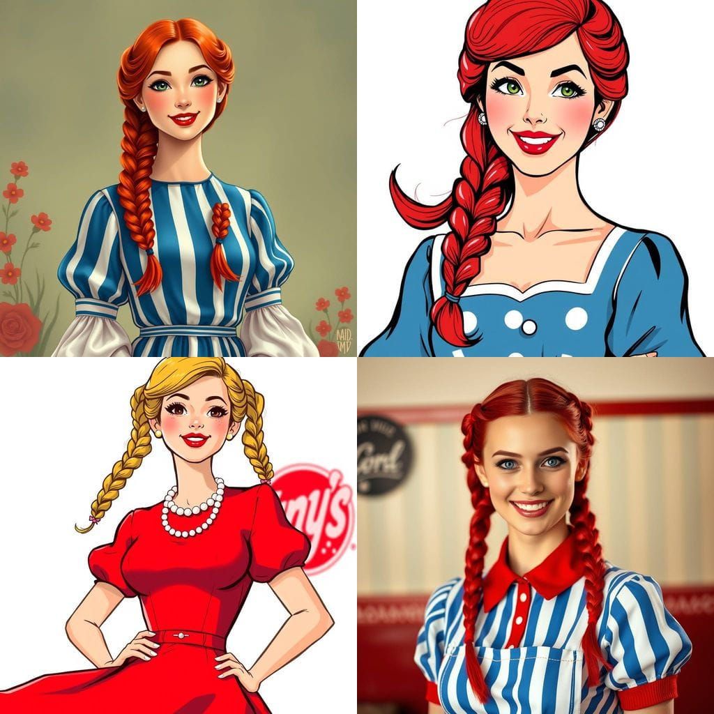 Hyper-Feminine Woman in Red Dress Portrait