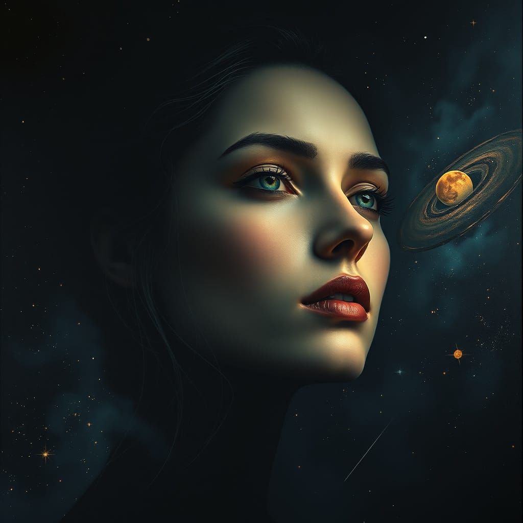 Ethereal Goddess of the Midnight Sky