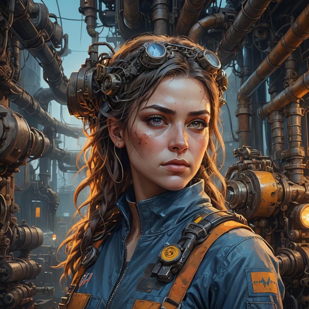 Dystopian Mechanic in Industrial Decay