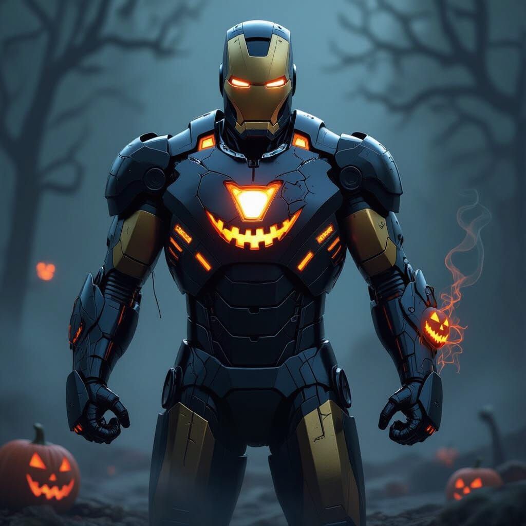 Halloween Iron Man Jack O Lantern Concept Art