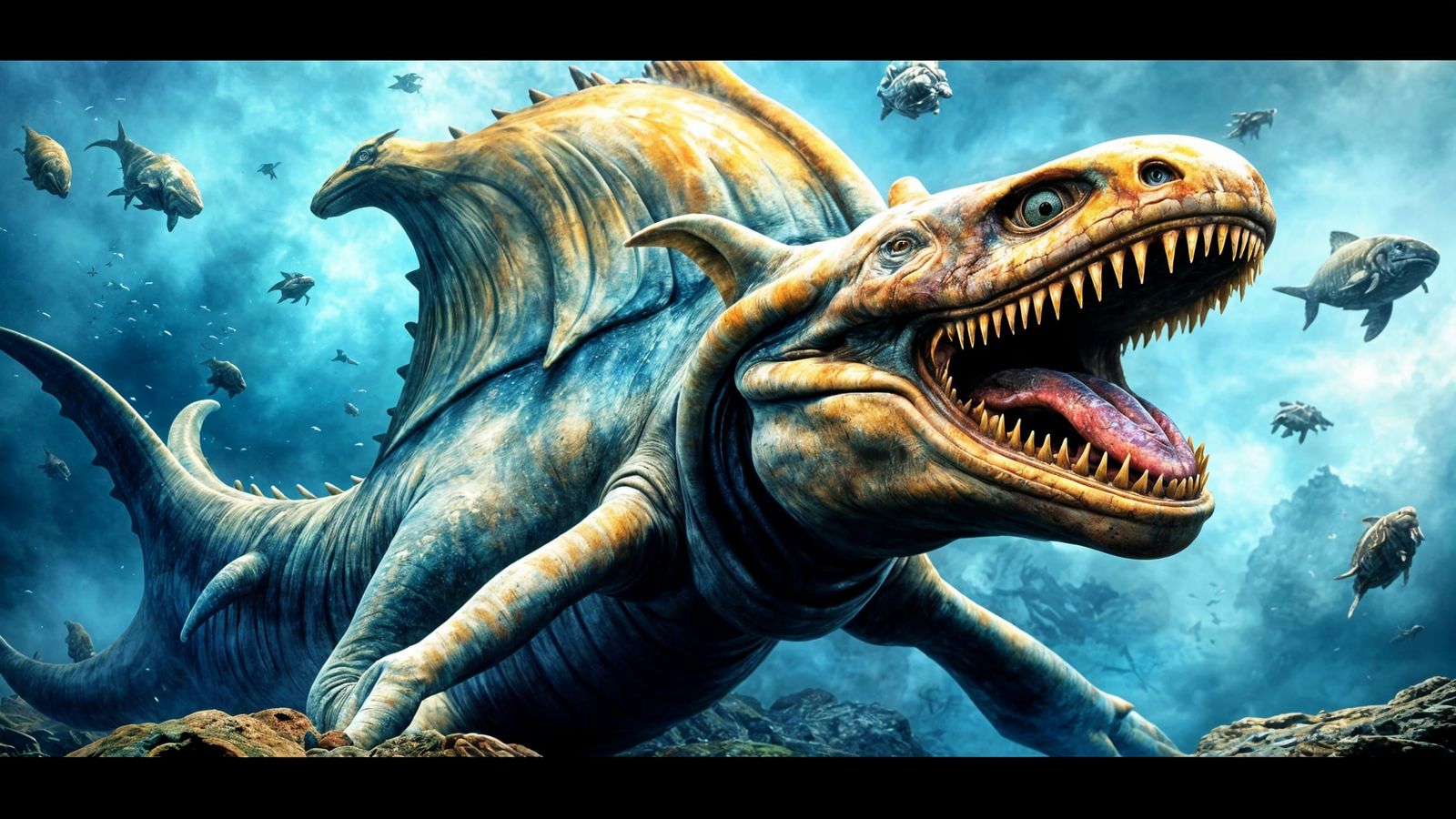 Hyper-Maximalist Alien Marine Creature in Digital Watercolor