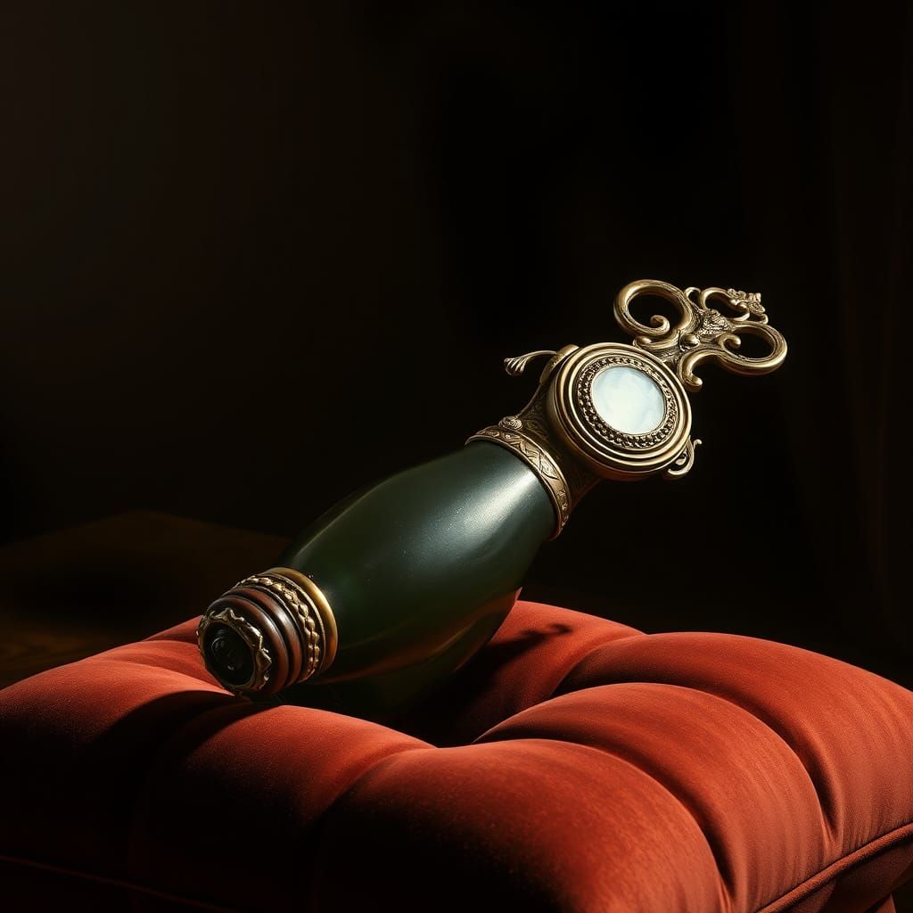 Ornate Brass and Wood Champagne Opener