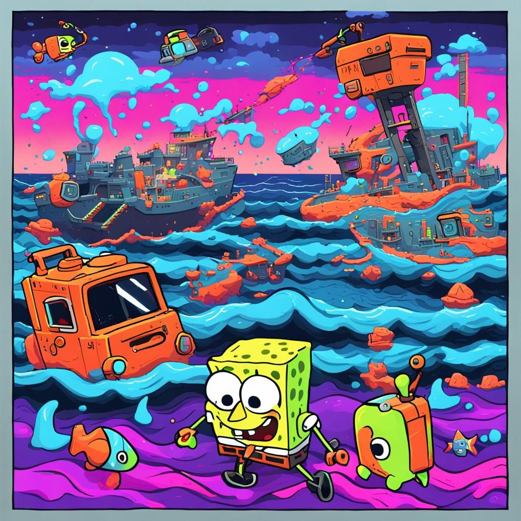 Neon Tide War Zone: Fantasy Concept Art