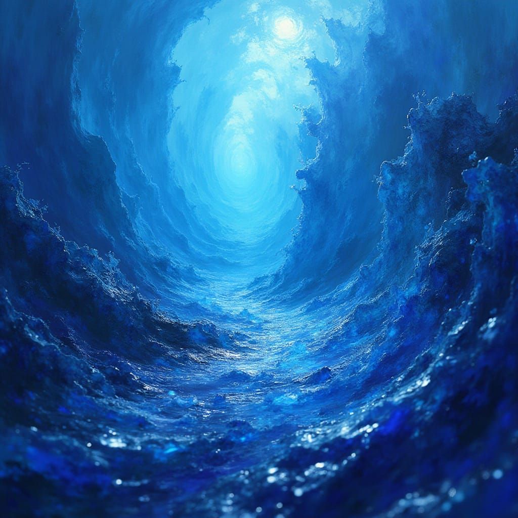 Cyberpunk Dreamscape in Vibrant Blue