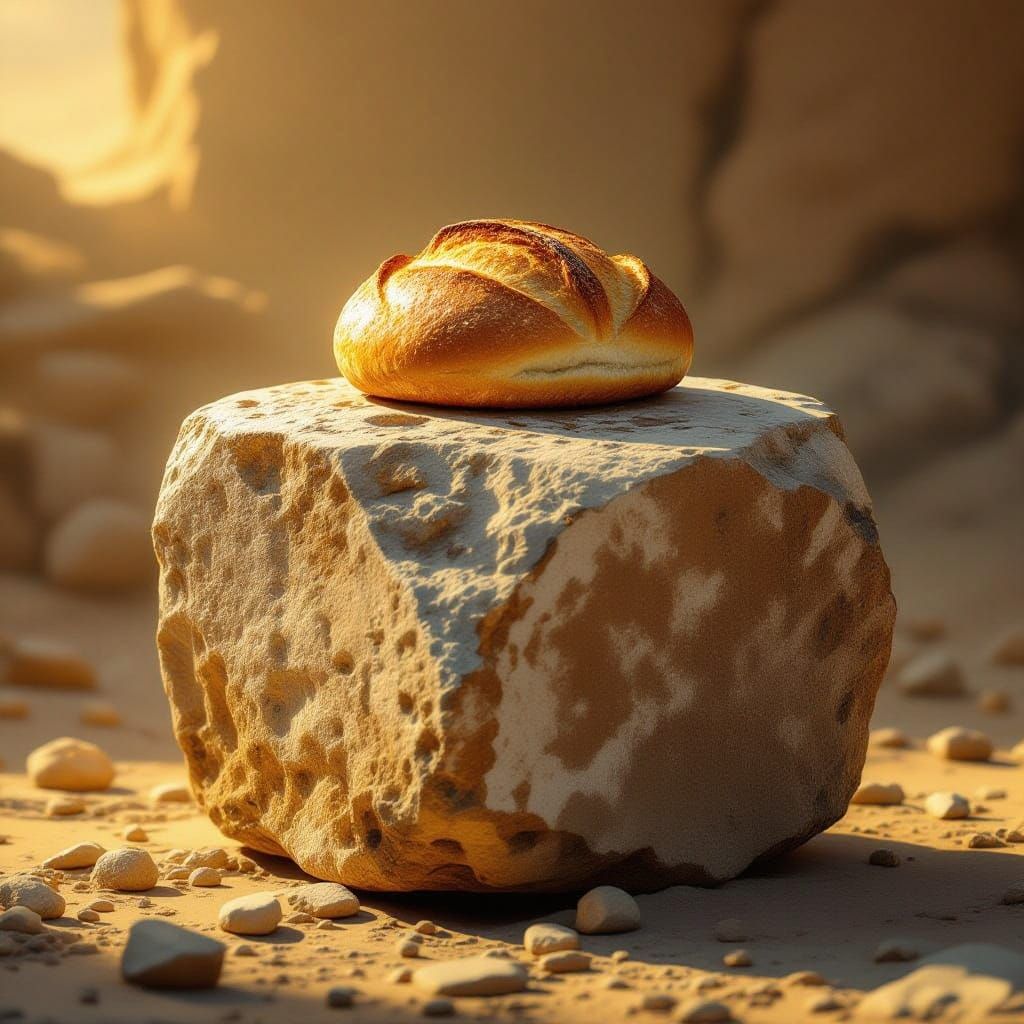 Sandstone Block Topped with Bread Roll